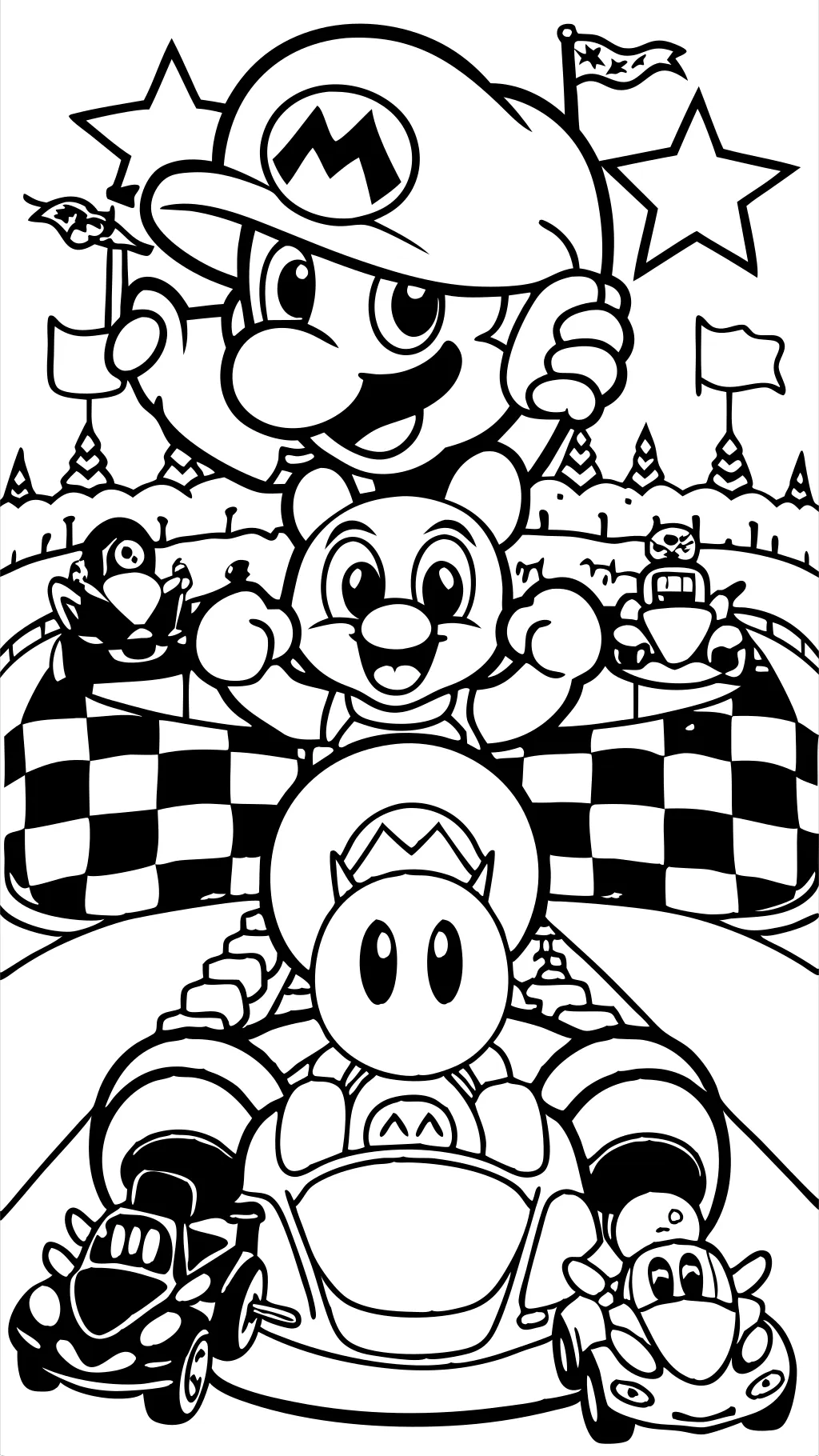 Página para colorear de Mario Kart